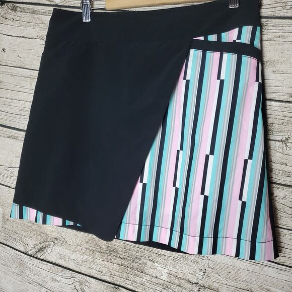 Cutter & Buck Pants - Annika Cutter & Buck Golf Skort Skirt Faux Wrap Size 10 Black Color Block
